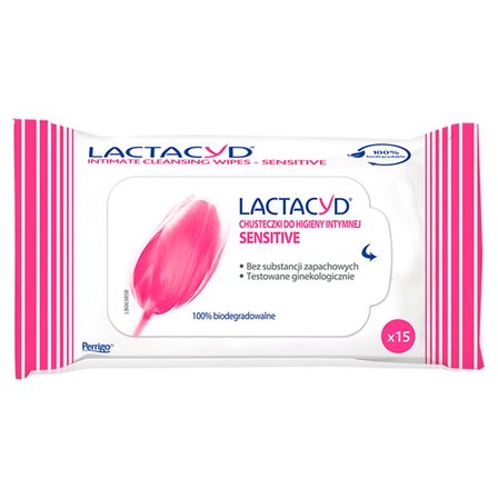 Lactacyd Sensitive Chusteczki do higieny intymnej 15 sztuk (1)