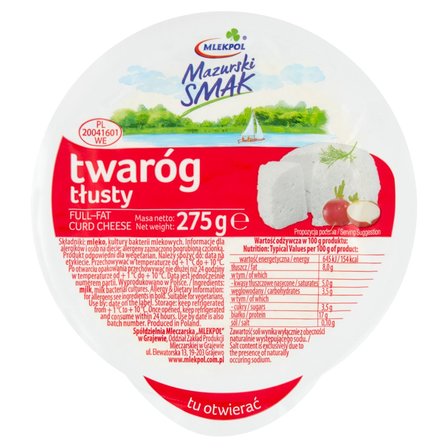 Mlekpol Mazurski Smak Twaróg tłusty 275 g (1)