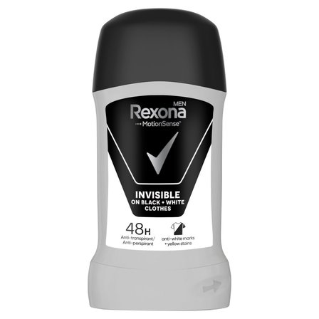 Rexona Men Invisible Black + White Antyperspirant w sztyfcie 50 ml (1)