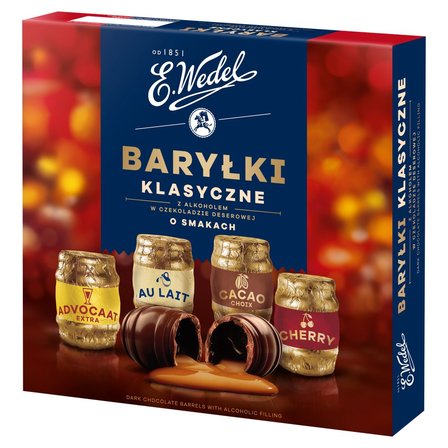 E. Wedel Baryłki klasyczne z alkoholem w czekoladzie deserowej 200 g (1)