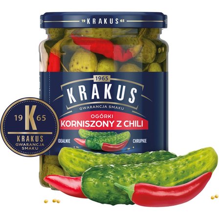 Krakus Ogórki korniszony z chili 500 g (2)