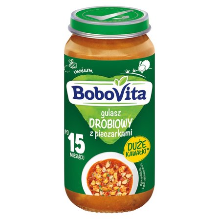 BoboVita Gulasz drobiowy z pieczarkami po 15 miesiącu 250 g (1)