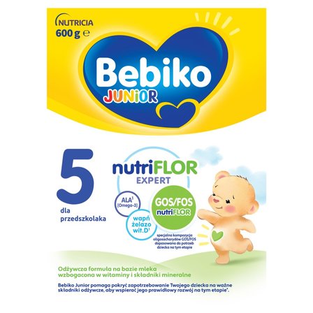 Bebiko Junior 5 Odżywcza formuła na bazie mleka dla przedszkolaka 600 g (1)