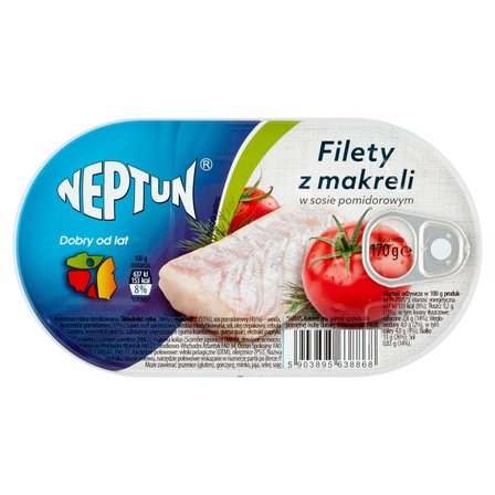 Neptun Filety z makreli w sosie pomidorowym 170 g (1)