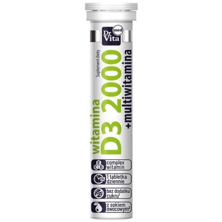 Dr Vita Witamina D3 2000 suplement diety 20 tabletek musujących (1)