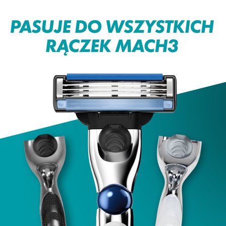 Gillette Mach3 Turbo Ostrza wymienne do maszynki do golenia dla mężczyzn, 8 ostrza wymienne (5)