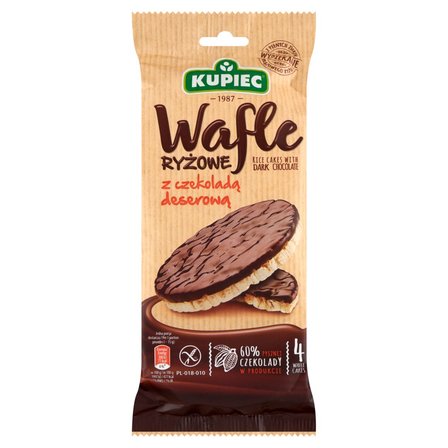 Kupiec Wafle ryżowe z czekoladą deserową 60 g (4 sztuki) (1)