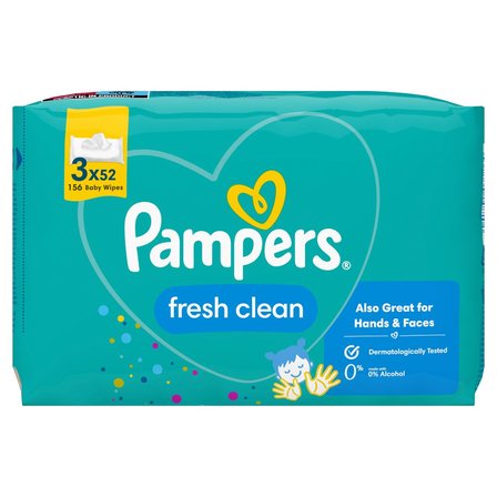 Pampers Fresh Clean Chusteczki 3 opakowania = 156 chusteczek (1)