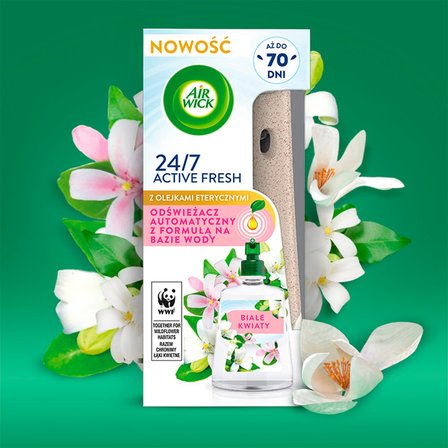 Air Wick Active Fresh Odświeżacz automatyczny z formułą na bazie wody i wkład białe kwiaty 228 ml (3)