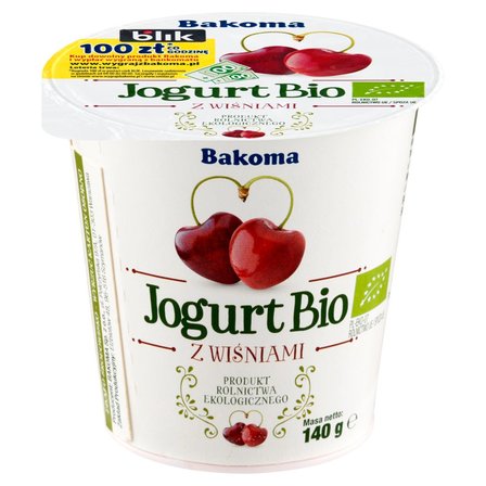 Bakoma Jogurt Bio z wiśniami 140 g (2)