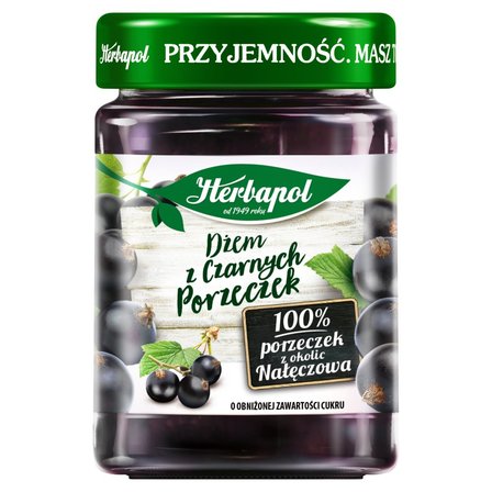 Herbapol Dżem o obniżonej zawartości cukru z czarnych porzeczek 280 g (1)