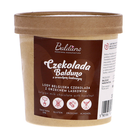 Balduno manufaktura lody belgijska czekolada z orzechem laskowym 350ml (1)