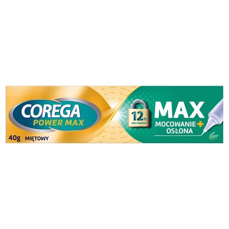 Corega Power Max Wyrób medyczny krem mocujący do protez zębowych miętowy 40 g (3)