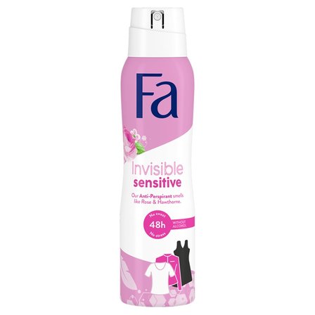 Fa Invisible Sensitive 48h Antyperspirant w sprayu o zapachu róży i głogu 150 ml (1)