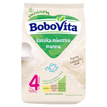 BoboVita Kaszka mleczna manna po 4 miesiącu 230 g (1)