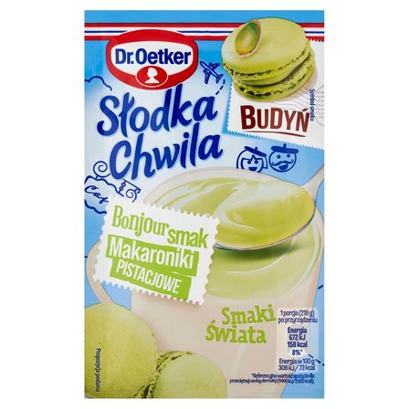 Dr. Oetker Słodka Chwila Budyń smak makaroniki pistacjowe 43 g (1)