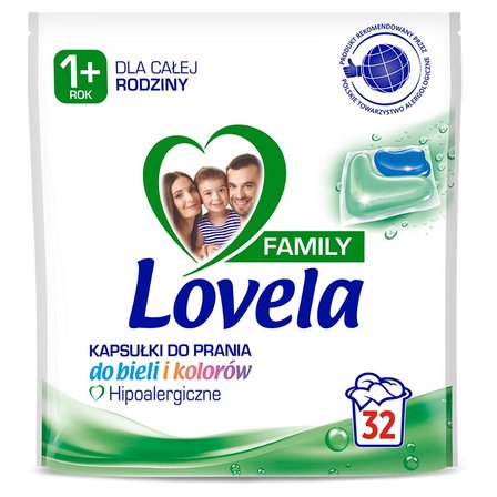 Lovela Family Kapsułki hipoalergiczne do prania bieli i kolorów 32 sztuki (2)