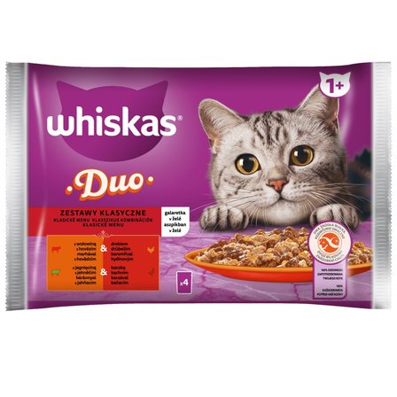 Whiskas Duo Mokra karma dla kotów zestawy klasyczne galaretka 340 g (4 x 85 g) (1)
