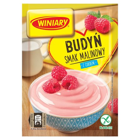 Winiary Budyń z cukrem smak malinowy 60 g (1)