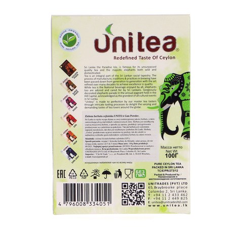 Unitea green tea zielona herbata ekspresowa cejlońska 100g (2)