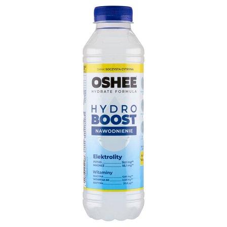 Oshee HydroBoost Napój izotoniczny niegazowany smak soczysta cytryna 555 ml (1)