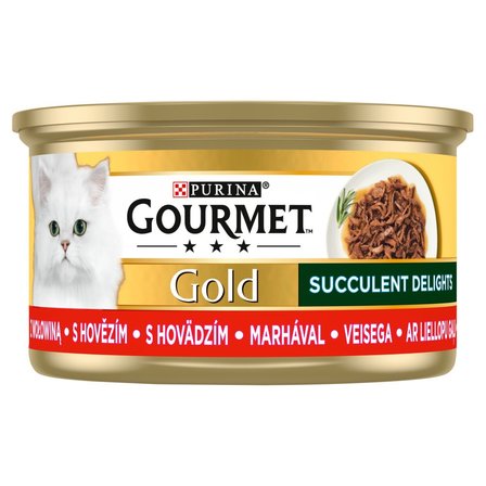 Gourmet Gold Karma dla kotów z wołowiną 85 g (1)