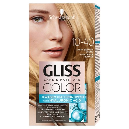 Gliss Color Care & Moisture Farba do włosów 10-40 jasny beżowy blond (1)