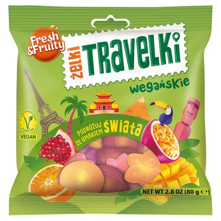 Fresh & Fruity Żelki travelki wegańskie smaki świata 80 g (1)