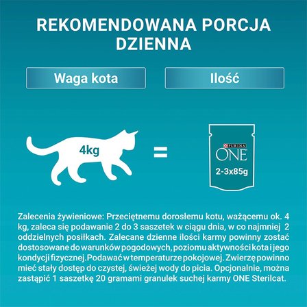 PURINA ONE Sterilcat Karma dla kotów z indykiem i zieloną fasolką 85 g (5)