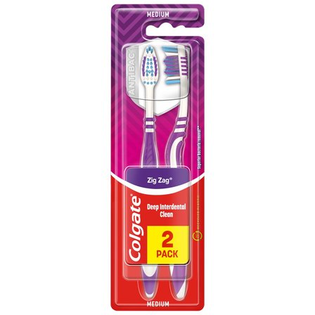 Colgate ZigZag Szczoteczka do zębów średnia 2 sztuki (1)