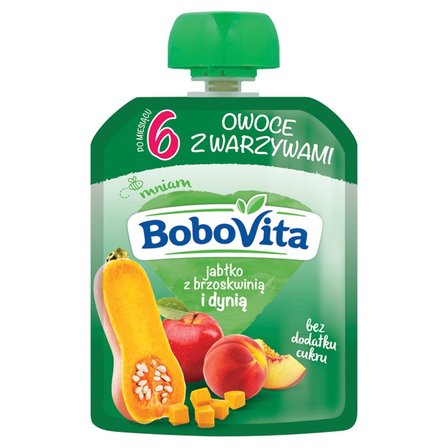 BoboVita Jabłko z brzoskwinią i dynią po 6 miesiącu 80 g (1)