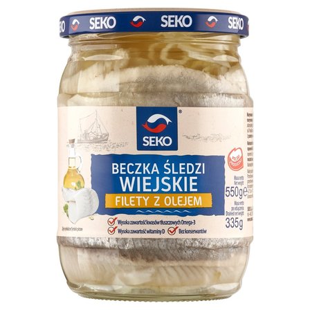 Seko Beczka śledzi Filety z olejem wiejskim 550 g (1)