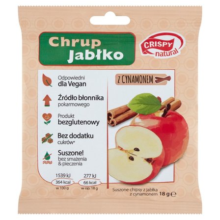 Crispy Natural Suszone chipsy z jabłka z cynamonem 18 g (1)