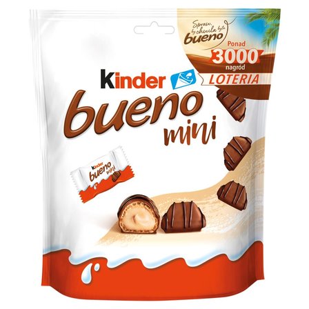 Kinder Bueno Mini Wafel w mlecznej czekoladzie wypełniony mleczno-orzechowym nadzieniem 108 g (1)