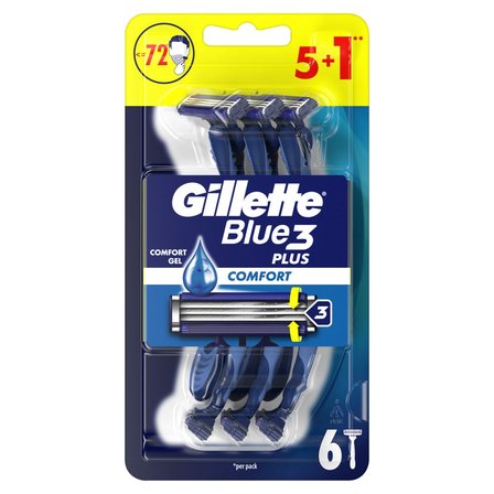 Gillette Blue3 Plus Comfort, maszynki jednorazowe dla mężczyzn, 6 sztuk (1)