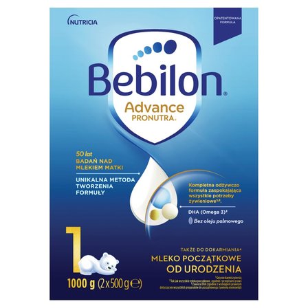 Bebilon 1 Advance Pronutra Mleko początkowe od urodzenia 1000 g (2 x 500 g) (1)