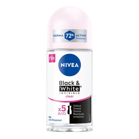 Nivea Black&White Invisible Clear Antyperspirant Roll ON 50 ml (1)