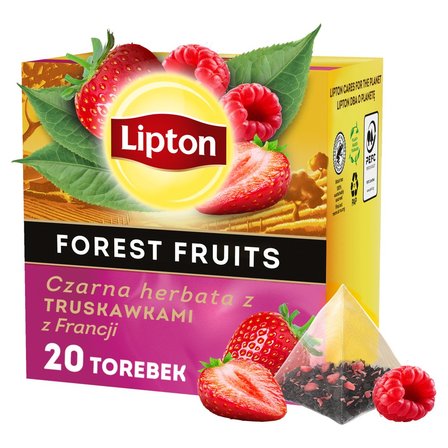 Lipton Czarna herbata z truskawkami z Francji 30 g (20 torebek) (2)