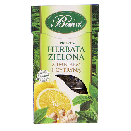 Bi fix liściasta herbata zielona z imbirem i cytryną 100g (1)