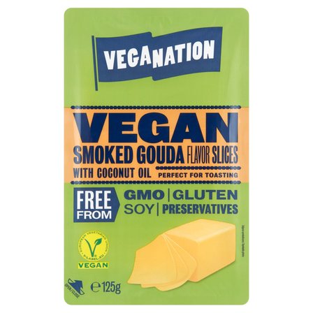 Veganation Wegańskie plastry o smaku wędzonej Goudy 125 g (1)