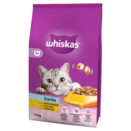 Whiskas Sterile z kurczakiem Przepyszne paszteciki Karma pełnoporcjowa 1+ lat 1,4 kg (1)