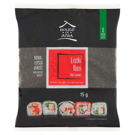 House of Asia Listki Nori 15 g (6 sztuk) (1)