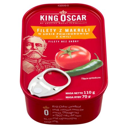 King Oscar Filety z makreli w sosie pomidorowym z chili 110 g (2)