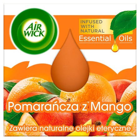 Air Wick Essential Oils Świeczka zapachowa pomarańcza z mango 105 g (3)