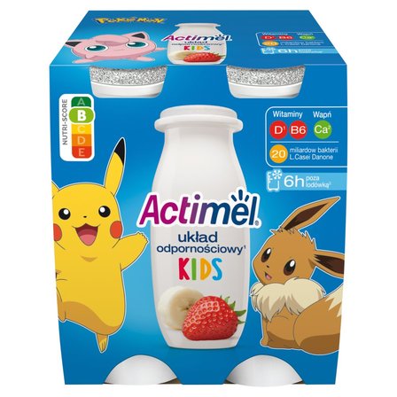 Actimel Kids Napój jogurtowy o smaku truskawkowo-bananowym 400 g (4 x 100 g) (1)