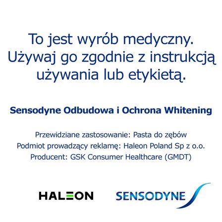 Sensodyne Whitening Wyrób medyczny pasta do zębów z fluorkiem odbudowa i ochrona 75 ml (9)