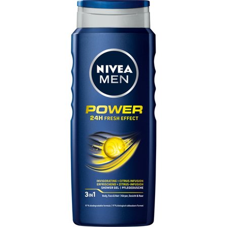 Nivea MEN Power 24H Fresh Effect Żel pod prysznic dla mężczyzn 500 ml (1)