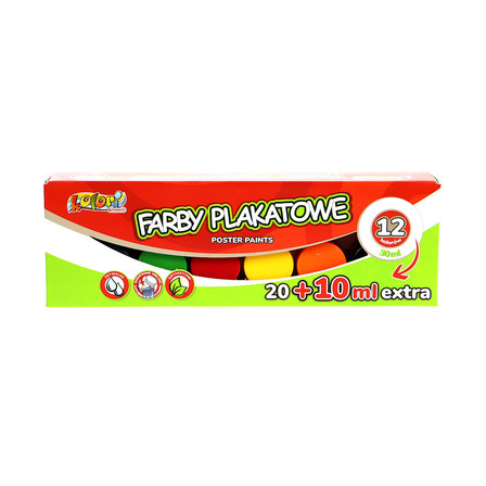 PENMATE KOLORI FARBY PLAKATOWE 30 ML12 KOLORÓW (1)