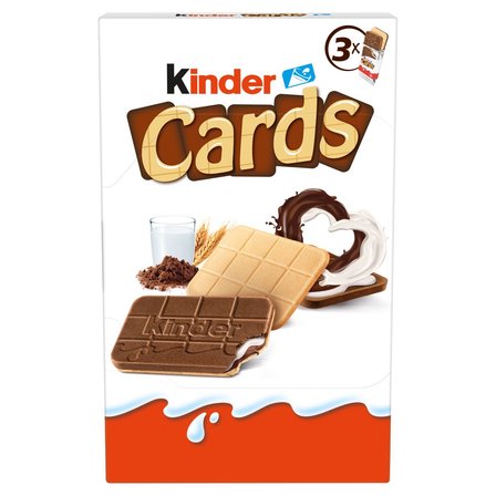 Kinder Cards Wafel wypełniony mlecznym i kakaowym nadzieniem 76,8 g (6 sztuk) (1)