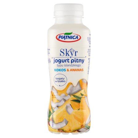 Piątnica Skyr jogurt pitny typu islandzkiego kokos & ananas 330 ml (1)